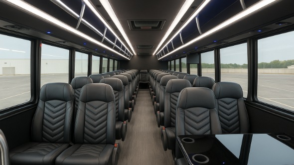 Interior of Charter Bus Company Greenwich's 15 Passenger Minibus in Greenwich
