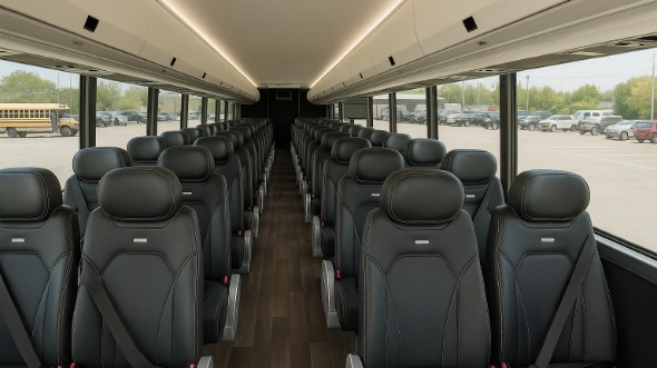 Interior of Charter Bus Company Greenwich's 18 Passenger Minibus in Greenwich