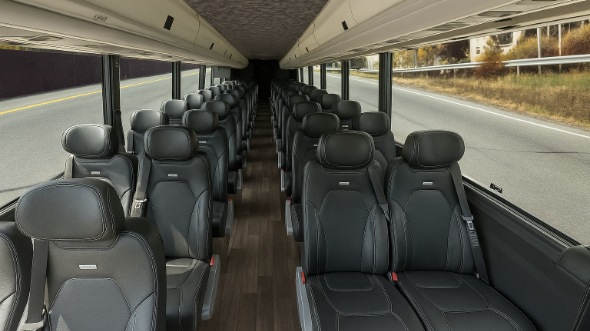 Interior of Charter Bus Company Greenwich's 28 Passenger Mini bus in Greenwich