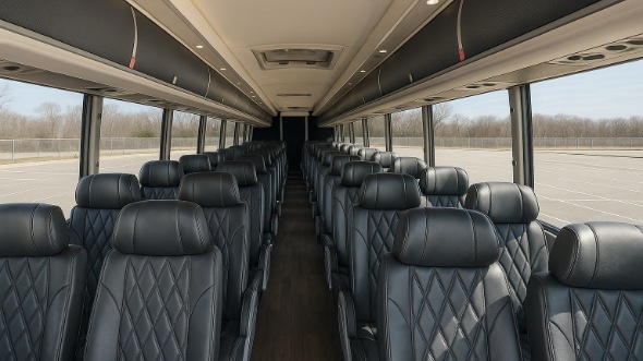 Interior of Charter Bus Company Greenwich's 50 Passenger Charter Bus in Greenwich