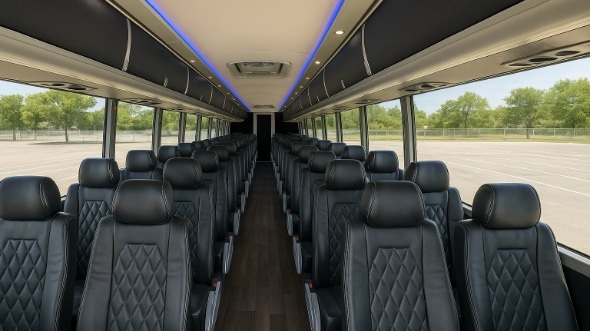 Interior of Charter Bus Company Greenwich's 54 Passenger Charter Bus in Greenwich