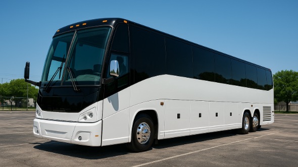 Exterior of Charter Bus Company Greenwich's 56 Passenger Charter Bus in Greenwich