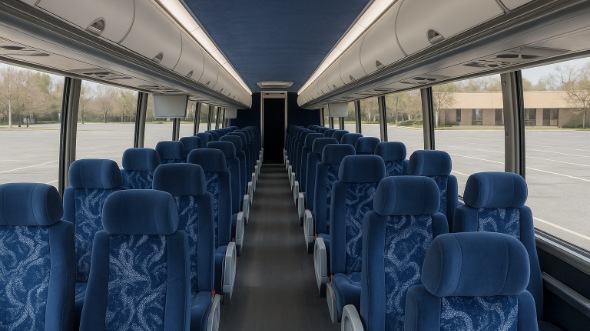 Interior of Charter Bus Company Greenwich's 56 Passenger Charter Bus in Greenwich