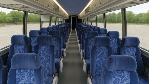 greenwich 55 passenger charter bus inside