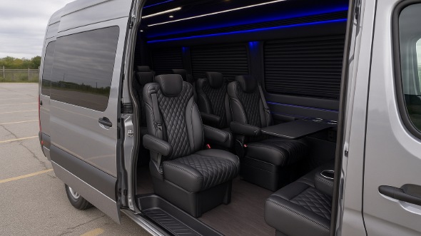 greenwich sprinter van with driver inside