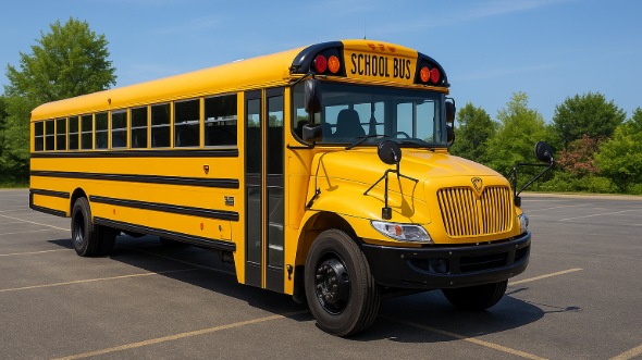 Exterior of Charter Bus Company Greenwich's School Bus in Greenwich