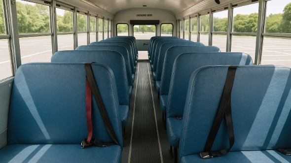Interior of Charter Bus Company Greenwich's School Bus in Greenwich